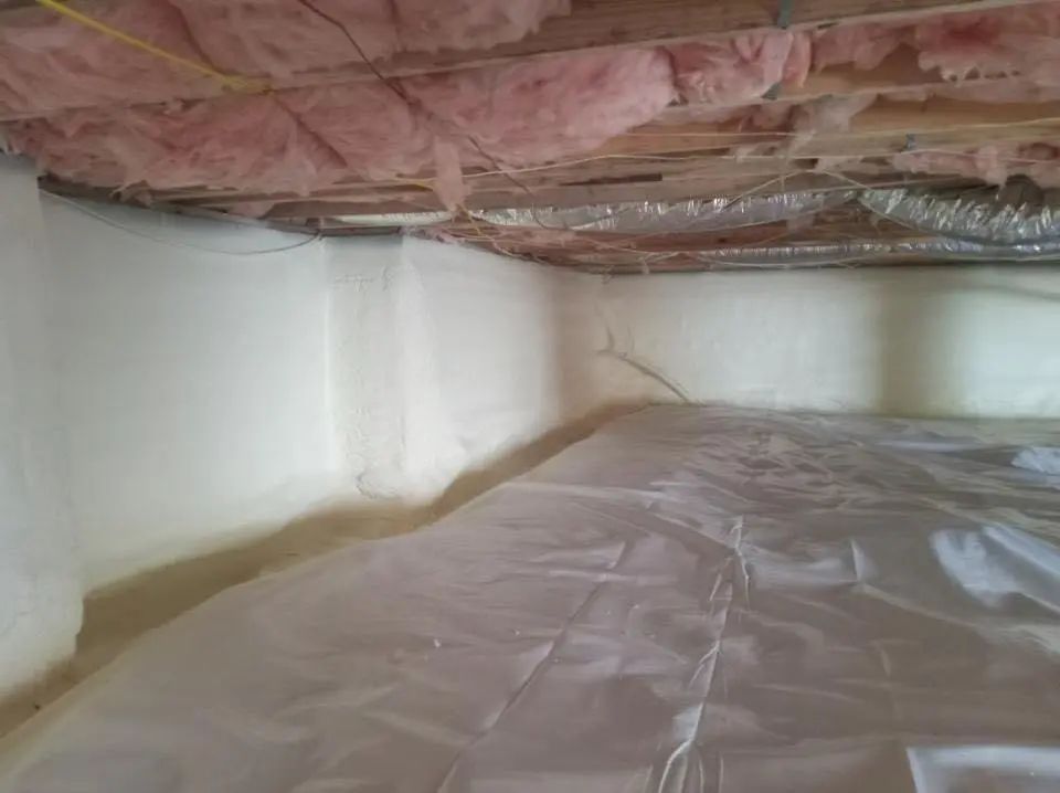 Crawl space encapsulation with closed-cell spray foam for Metal Roof Coating in Edison